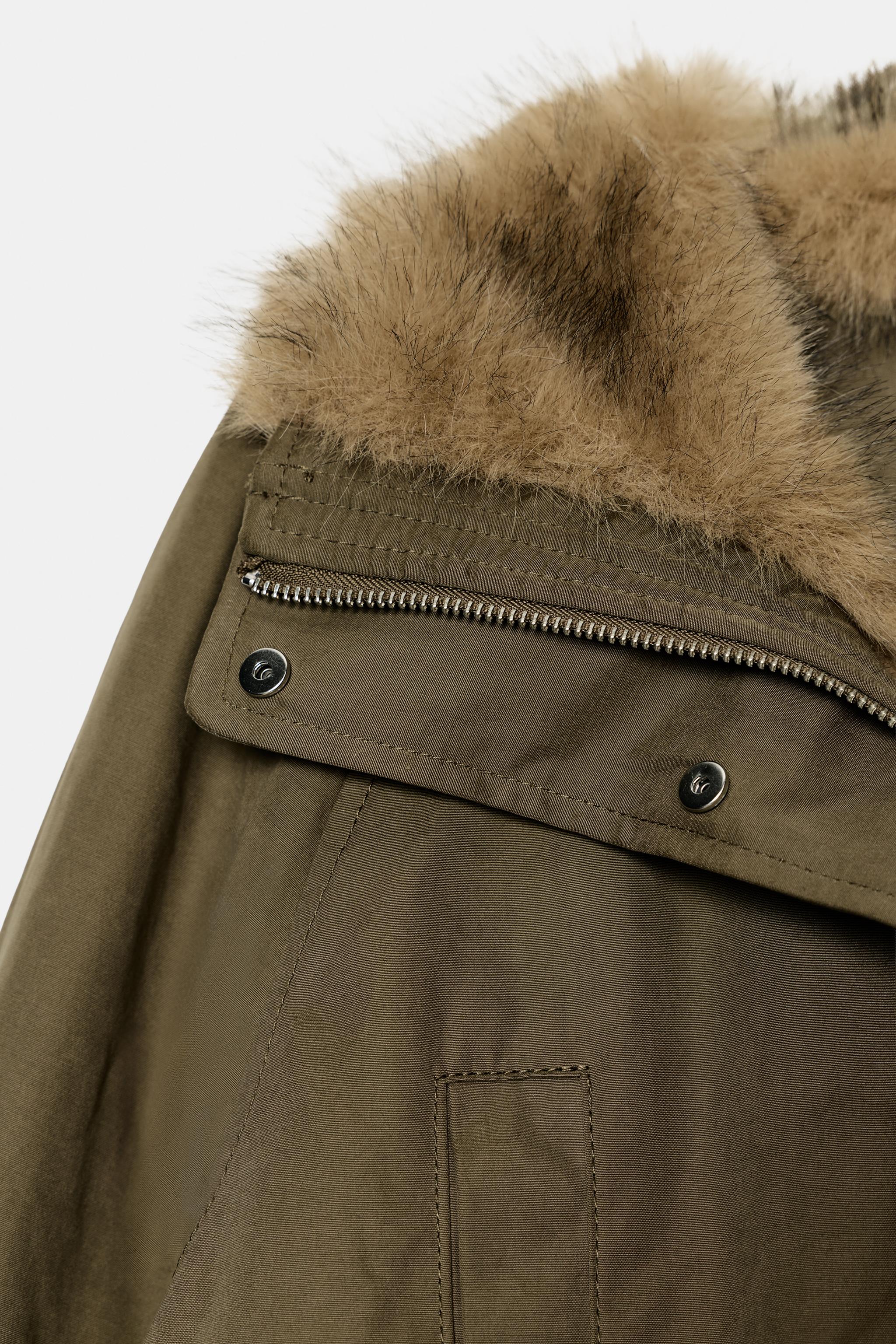 FAUX FUR INTERIOR PADDED PARKA